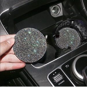 Colorful Bling Rhinestone Car Coasters for Cup Holder 2 Pack